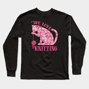 Cat knitting Long Sleeve T-Shirt